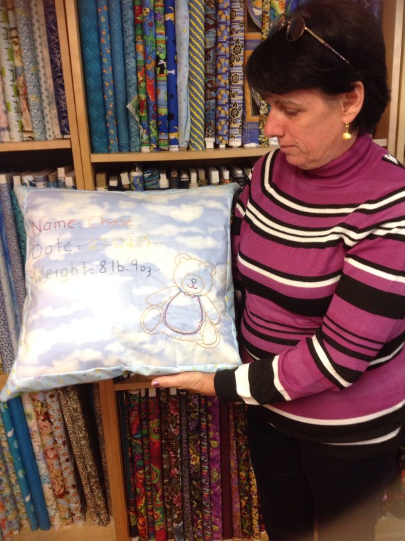 Angie designed and made this cushion as a special present 
