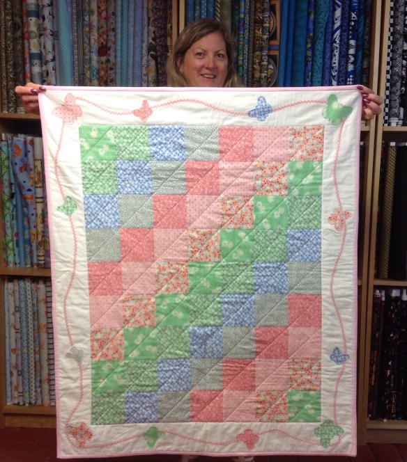 Tracey's finished the baby quilt just in time