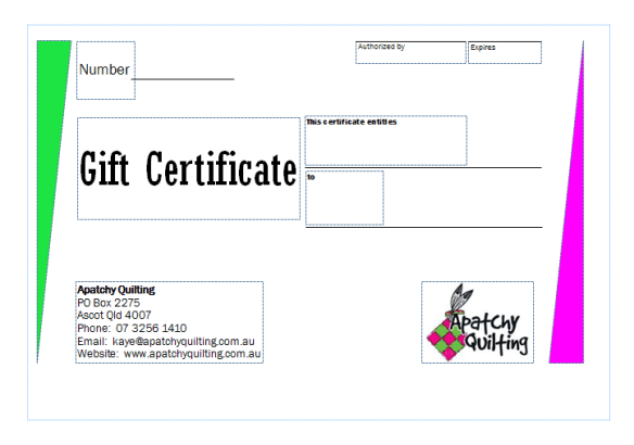 Gift certificate